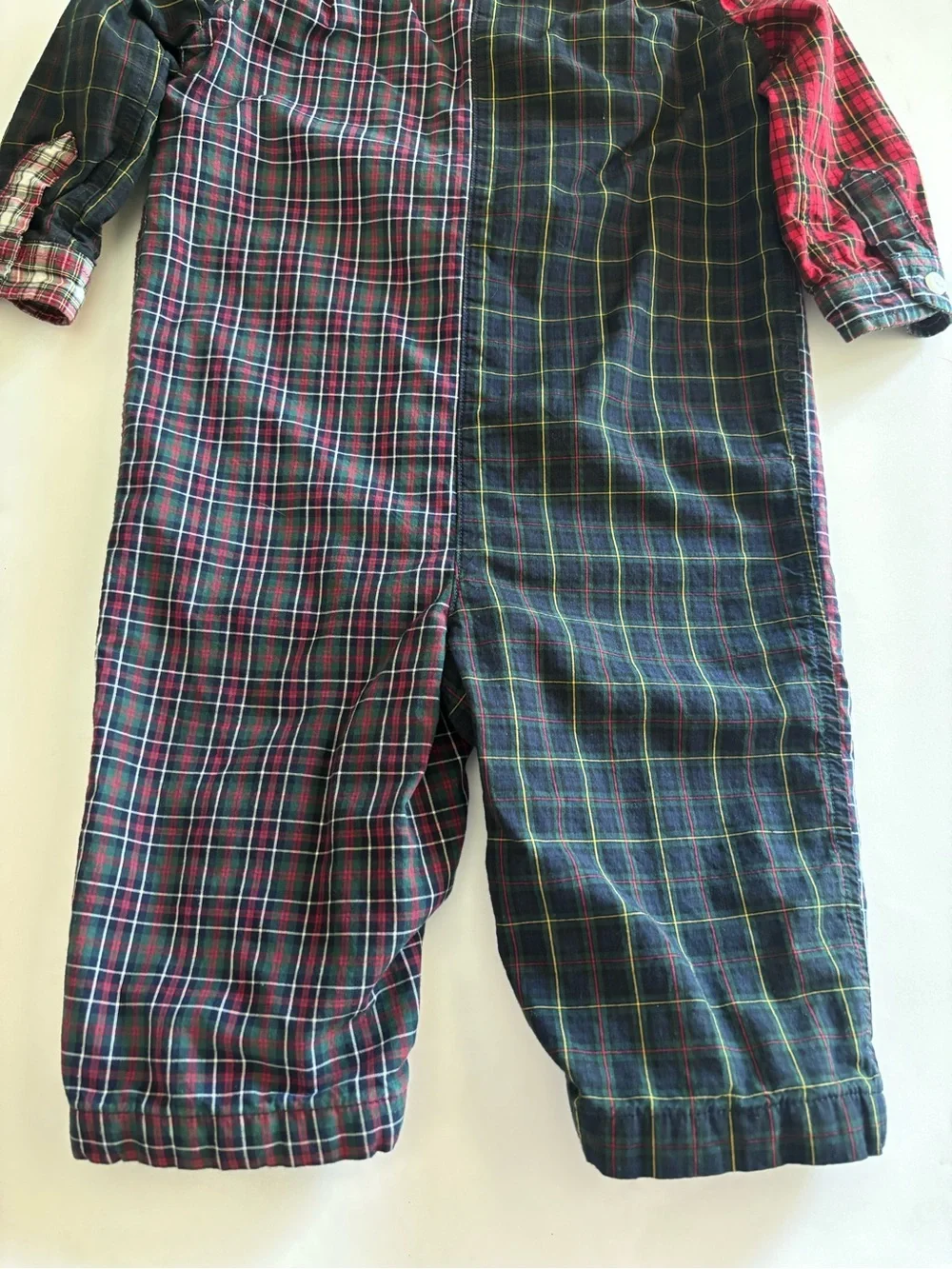 RALPH LAUREN Plaid Cotton Poplin Fun Coverall Polo Button Down Size 6 Months